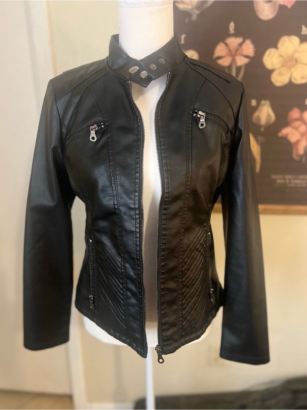 Women’s Black Faux Leather Jacket